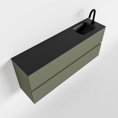 MONDIAZ ADA 120cm toiletmeubel army. LEX wastafel urban rechts 1 kraangat