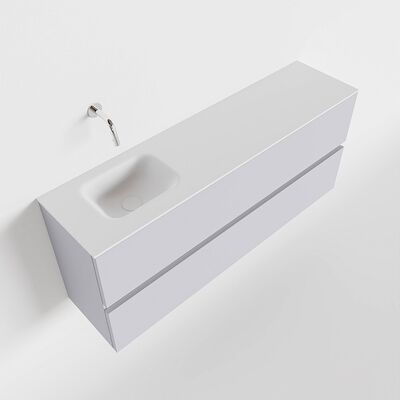 MONDIAZ ADA 120cm toiletmeubel cale. LEX wastafel talc links zonder kraangat