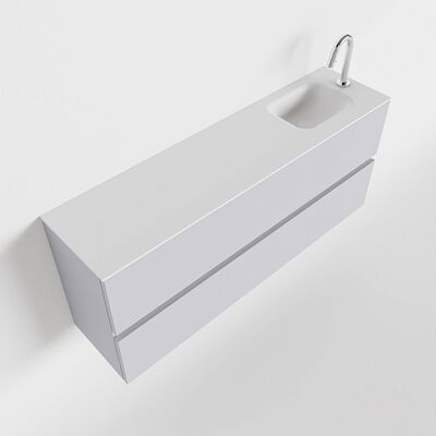 MONDIAZ ADA 120cm toiletmeubel cale. LEX wastafel talc rechts 1 kraangat