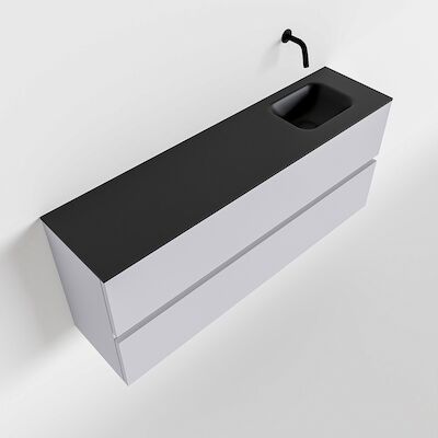 MONDIAZ ADA 120cm toiletmeubel cale. LEX wastafel urban rechts zonder kraangat