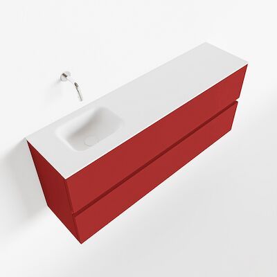 MONDIAZ ADA 120cm toiletmeubel fire. LEX wastafel talc links zonder kraangat