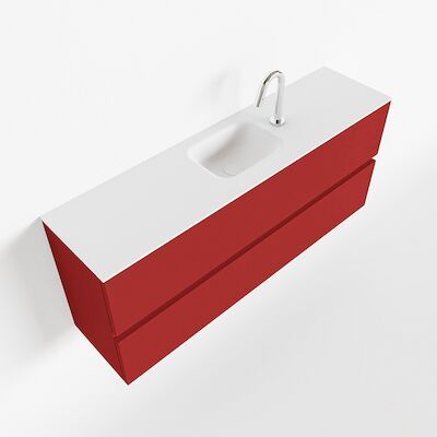 MONDIAZ ADA 120cm toiletmeubel fire. LEX wastafel talc midden 1 kraangat