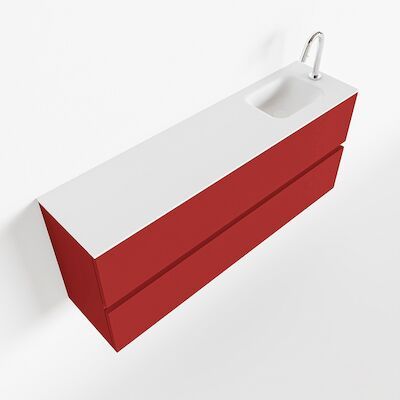 MONDIAZ ADA 120cm toiletmeubel fire. LEX wastafel talc rechts 1 kraangat