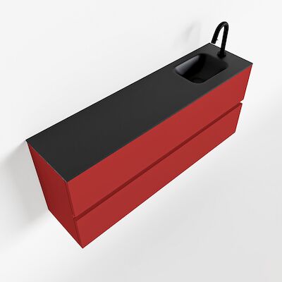 MONDIAZ ADA 120cm toiletmeubel fire. LEX wastafel urban rechts 1 kraangat