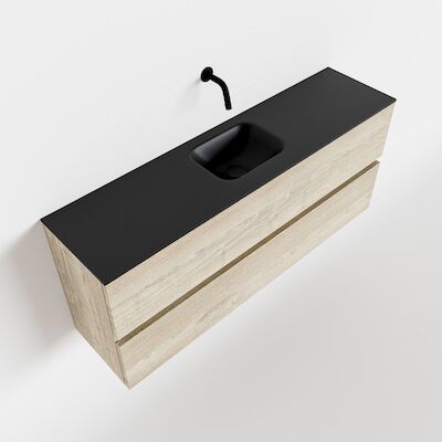 MONDIAZ ADA 120cm toiletmeubel light brown grey. LEX wastafel urban midden zonder kraangat