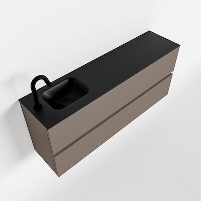 MONDIAZ ADA 120cm toiletmeubel smoke. LEX wastafel urban links 1 kraangat