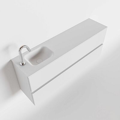 MONDIAZ ADA 120cm toiletmeubel talc. LEX wastafel talc links 1 kraangat