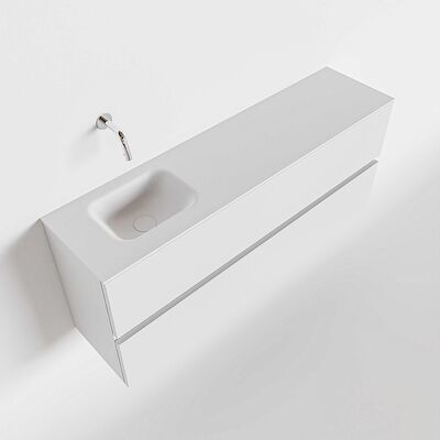 MONDIAZ ADA 120cm toiletmeubel talc. LEX wastafel talc links zonder kraangat