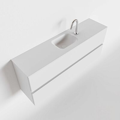 MONDIAZ ADA 120cm toiletmeubel talc. LEX wastafel talc midden 1 kraangat