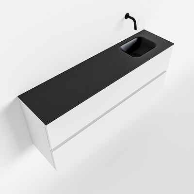MONDIAZ ADA 120cm toiletmeubel talc. LEX wastafel urban rechts zonder kraangat