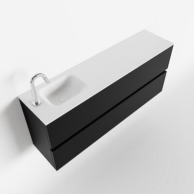 MONDIAZ ADA 120cm toiletmeubel urban. LEX wastafel talc links 1 kraangat