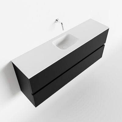 MONDIAZ ADA 120cm toiletmeubel urban. LEX wastafel talc midden zonder kraangat