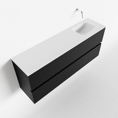 MONDIAZ ADA 120cm toiletmeubel urban. LEX wastafel talc rechts zonder kraangat