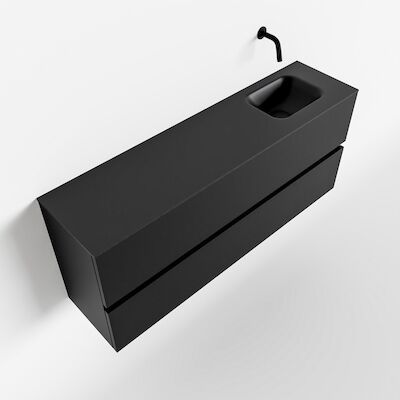 MONDIAZ ADA 120cm toiletmeubel urban. LEX wastafel urban rechts zonder kraangat