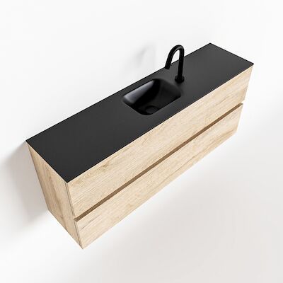 MONDIAZ ADA 120cm toiletmeubel washed oak. LEX wastafel urban midden 1 kraangat