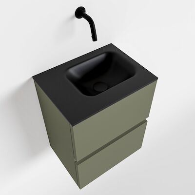 MONDIAZ ADA 40cm toiletmeubel army. LEX wastafel urban links zonder kraangat