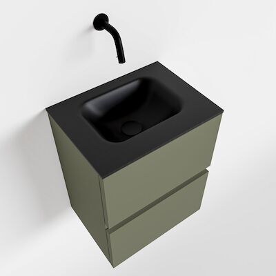 MONDIAZ ADA 40cm toiletmeubel army. LEX wastafel urban midden zonder kraangat