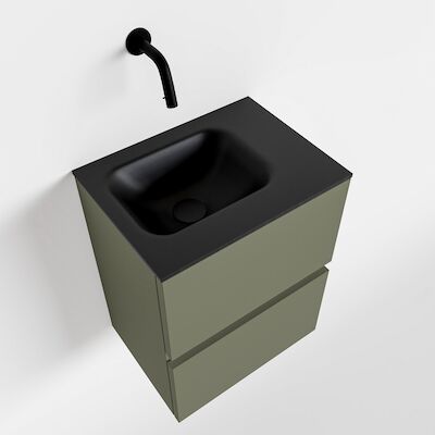 MONDIAZ ADA 40cm toiletmeubel army. LEX wastafel urban rechts zonder kraangat