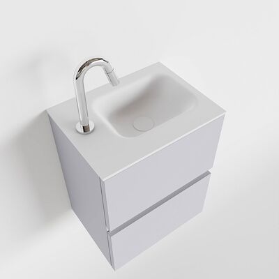 MONDIAZ ADA 40cm toiletmeubel cale. LEX wastafel talc links 1 kraangat