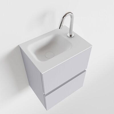 MONDIAZ ADA 40cm toiletmeubel cale. LEX wastafel talc rechts 1 kraangat