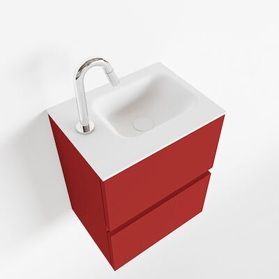 MONDIAZ ADA 40cm toiletmeubel fire. LEX wastafel talc links 1 kraangat