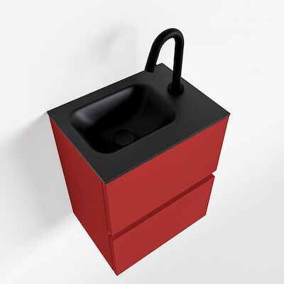 MONDIAZ ADA 40cm toiletmeubel fire. LEX wastafel urban rechts 1 kraangat