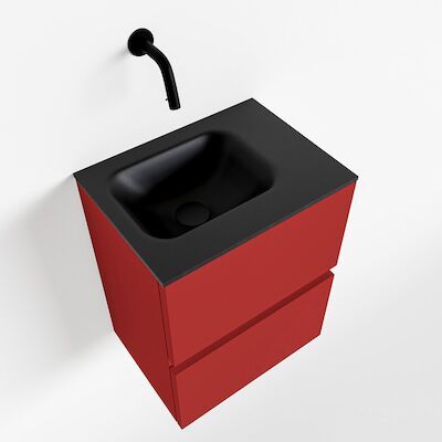 MONDIAZ ADA 40cm toiletmeubel fire. LEX wastafel urban rechts zonder kraangat