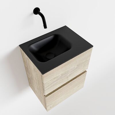 MONDIAZ ADA 40cm toiletmeubel light brown grey. LEX wastafel urban rechts zonder kraangat