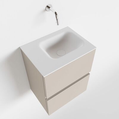 MONDIAZ ADA 40cm toiletmeubel linen. LEX wastafel talc links zonder kraangat