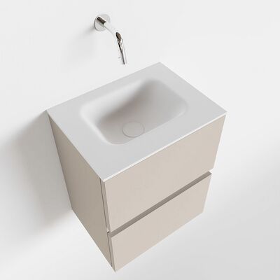 MONDIAZ ADA 40cm toiletmeubel linen. LEX wastafel talc midden zonder kraangat