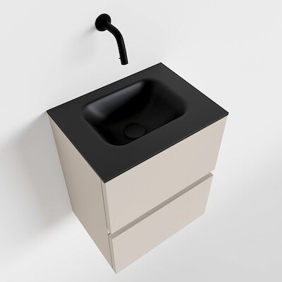MONDIAZ ADA 40cm toiletmeubel linen. LEX wastafel urban midden zonder kraangat
