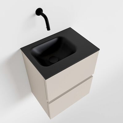 MONDIAZ ADA 40cm toiletmeubel linen. LEX wastafel urban rechts zonder kraangat