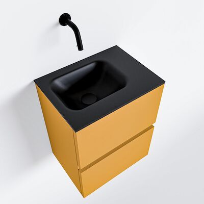 MONDIAZ ADA 40cm toiletmeubel ocher. LEX wastafel urban rechts zonder kraangat