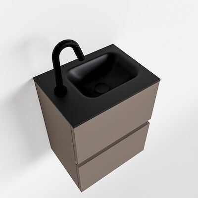 MONDIAZ ADA 40cm toiletmeubel smoke. LEX wastafel urban links 1 kraangat