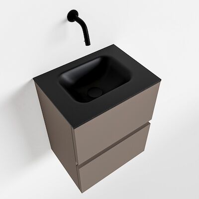 MONDIAZ ADA 40cm toiletmeubel smoke. LEX wastafel urban midden zonder kraangat