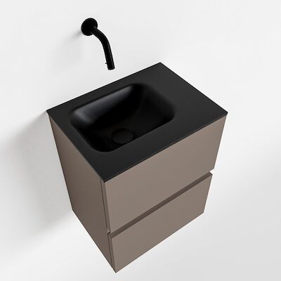 MONDIAZ ADA 40cm toiletmeubel smoke. LEX wastafel urban rechts zonder kraangat