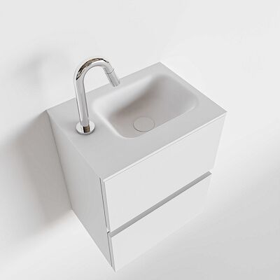 MONDIAZ ADA 40cm toiletmeubel talc. LEX wastafel talc links 1 kraangat