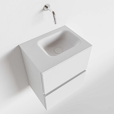 MONDIAZ ADA 40cm toiletmeubel talc. LEX wastafel talc links zonder kraangat