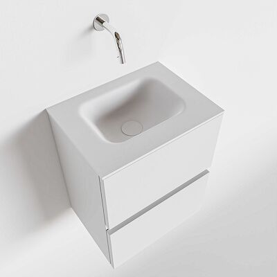 MONDIAZ ADA 40cm toiletmeubel talc. LEX wastafel talc midden zonder kraangat