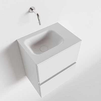 MONDIAZ ADA 40cm toiletmeubel talc. LEX wastafel talc rechts zonder kraangat