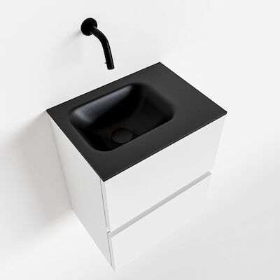 MONDIAZ ADA 40cm toiletmeubel talc. LEX wastafel urban rechts zonder kraangat