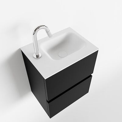 MONDIAZ ADA 40cm toiletmeubel urban. LEX wastafel talc links 1 kraangat