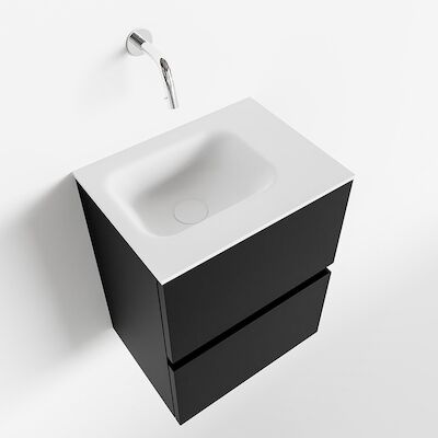 MONDIAZ ADA 40cm toiletmeubel urban. LEX wastafel talc rechts zonder kraangat