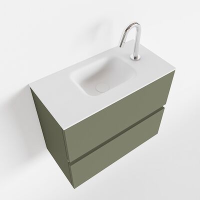 MONDIAZ ADA 60cm toiletmeubel army. LEX wastafel talc midden 1 kraangat