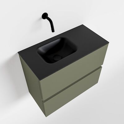 MONDIAZ ADA 60cm toiletmeubel army. LEX wastafel urban links zonder kraangat