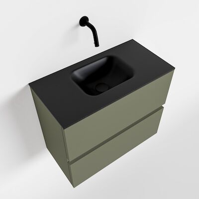MONDIAZ ADA 60cm toiletmeubel army. LEX wastafel urban midden zonder kraangat