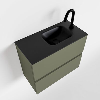 MONDIAZ ADA 60cm toiletmeubel army. LEX wastafel urban rechts 1 kraangat