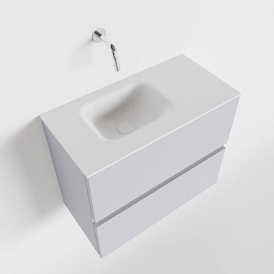 MONDIAZ ADA 60cm toiletmeubel cale. LEX wastafel talc links zonder kraangat