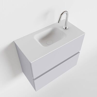 MONDIAZ ADA 60cm toiletmeubel cale. LEX wastafel talc midden 1 kraangat