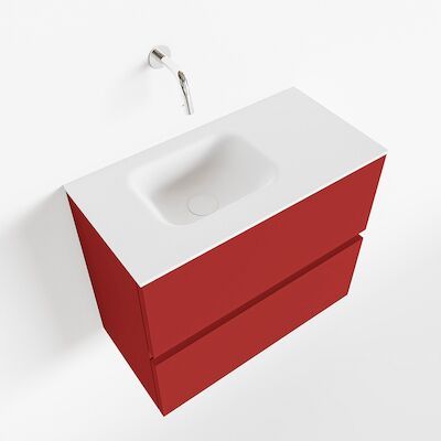 MONDIAZ ADA 60cm toiletmeubel fire. LEX wastafel talc links zonder kraangat